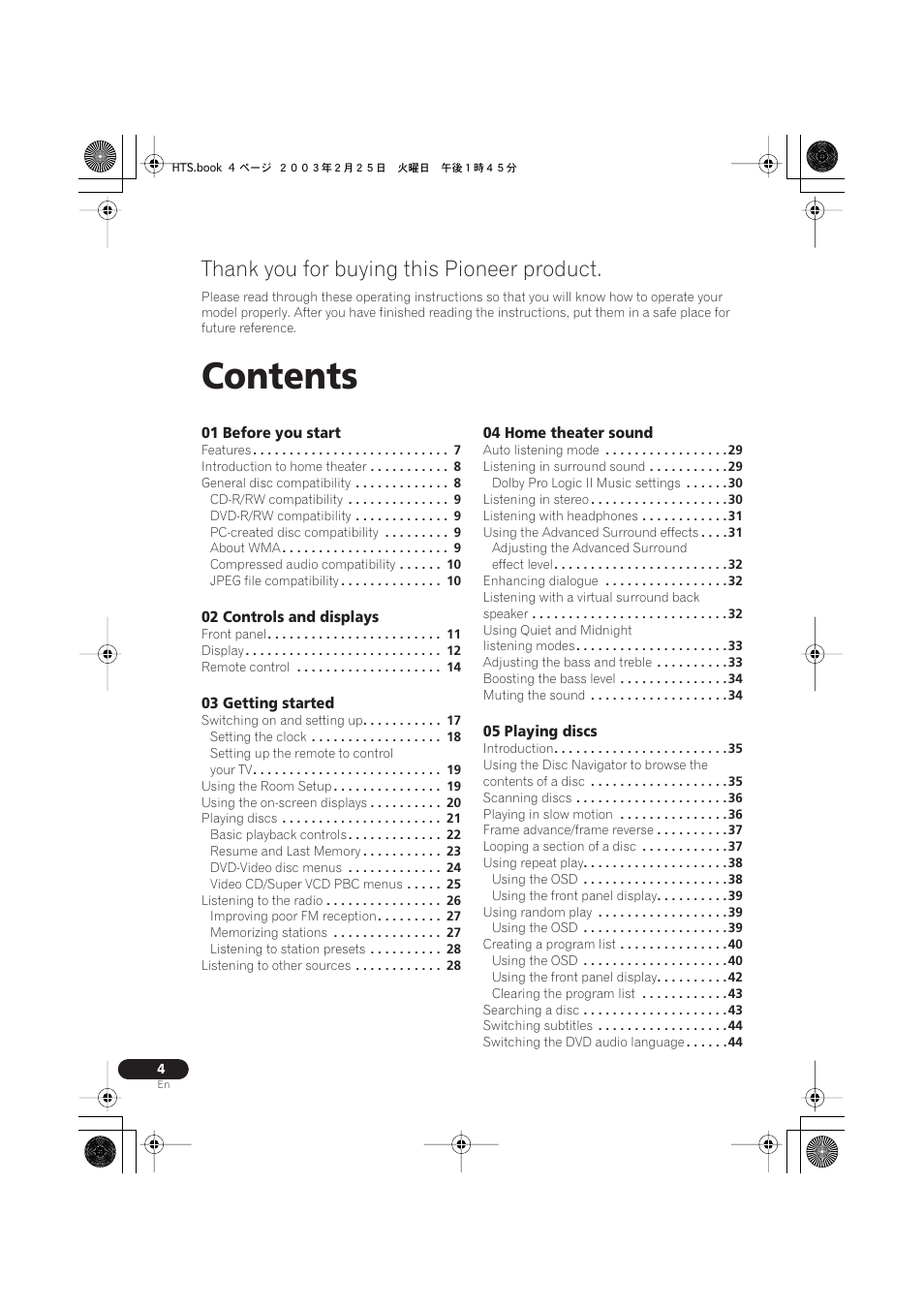 Pioneer S-DV313 User Manual | Page 4 / 92
