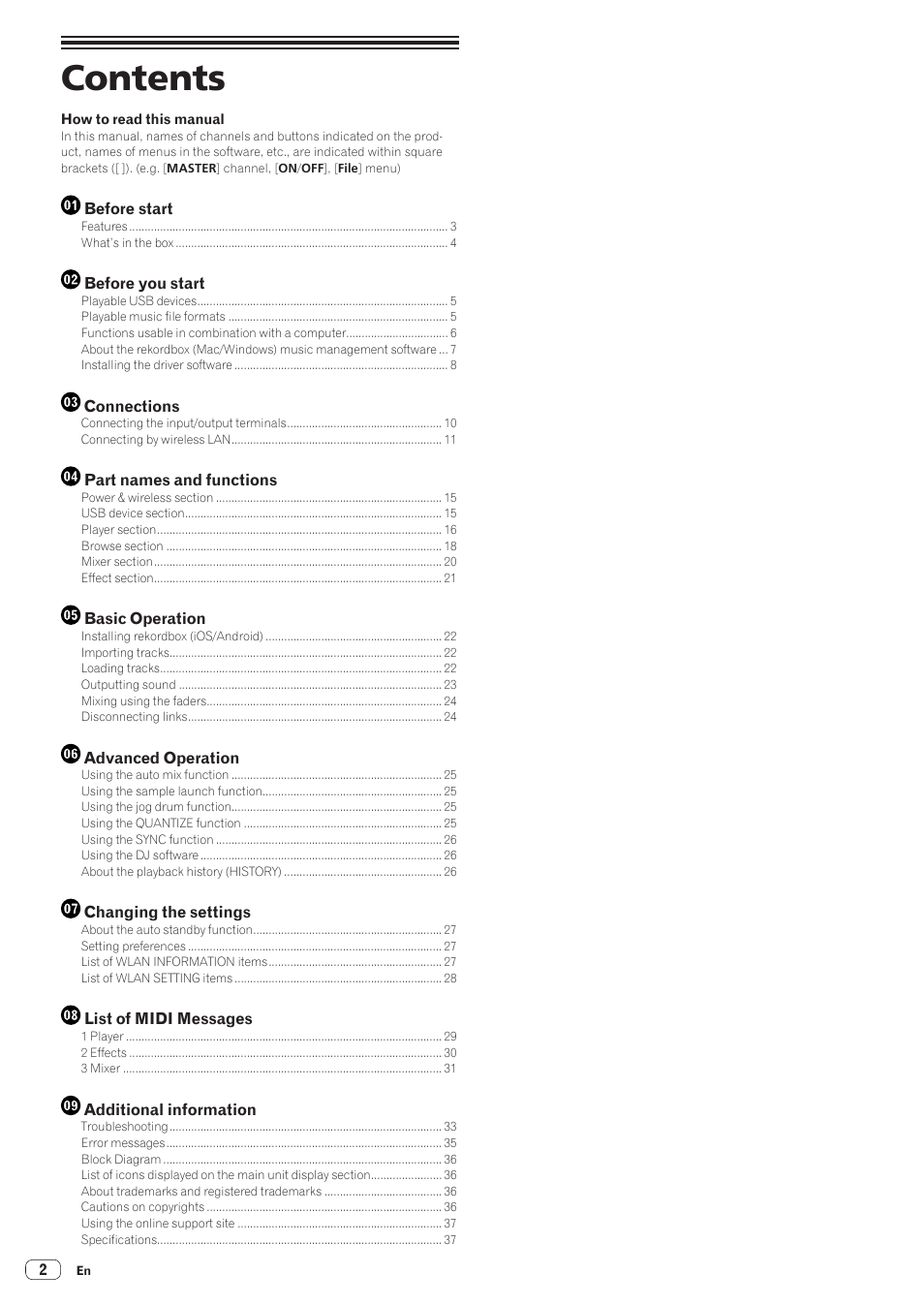 Pioneer XDJ-AERO User Manual | Page 2 / 37