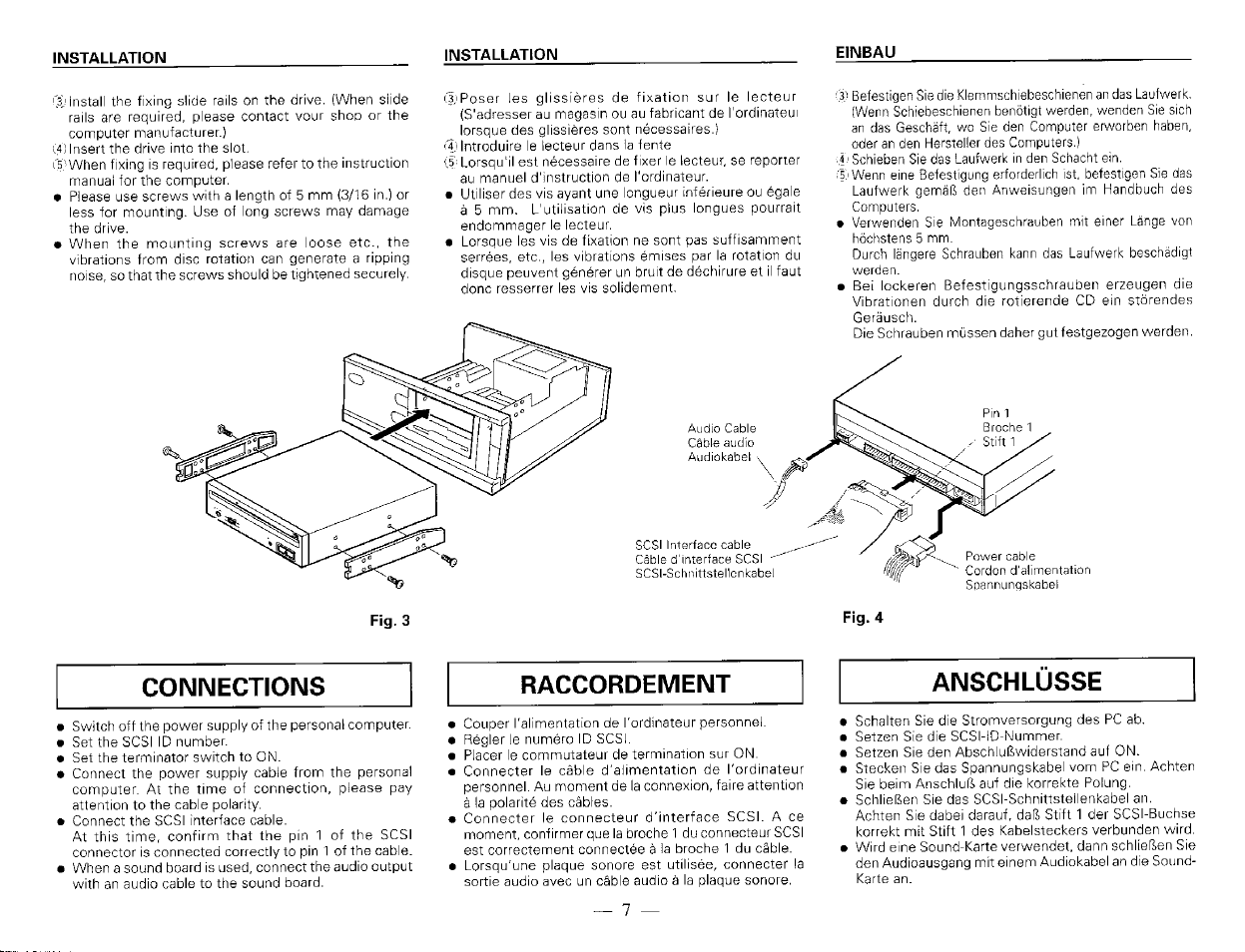 Connections raccordement anschlüsse | Pioneer DR-506S User Manual | Page 4 / 8