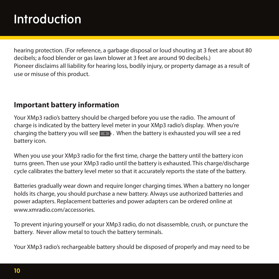 Introduction | Pioneer CD-XMHOME1 User Manual | Page 10 / 78