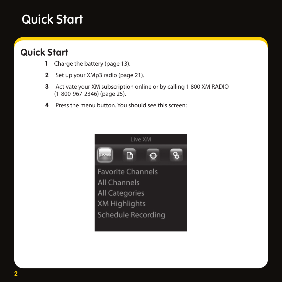 Quick start | Pioneer CD-XMHOME1 User Manual | Page 2 / 78