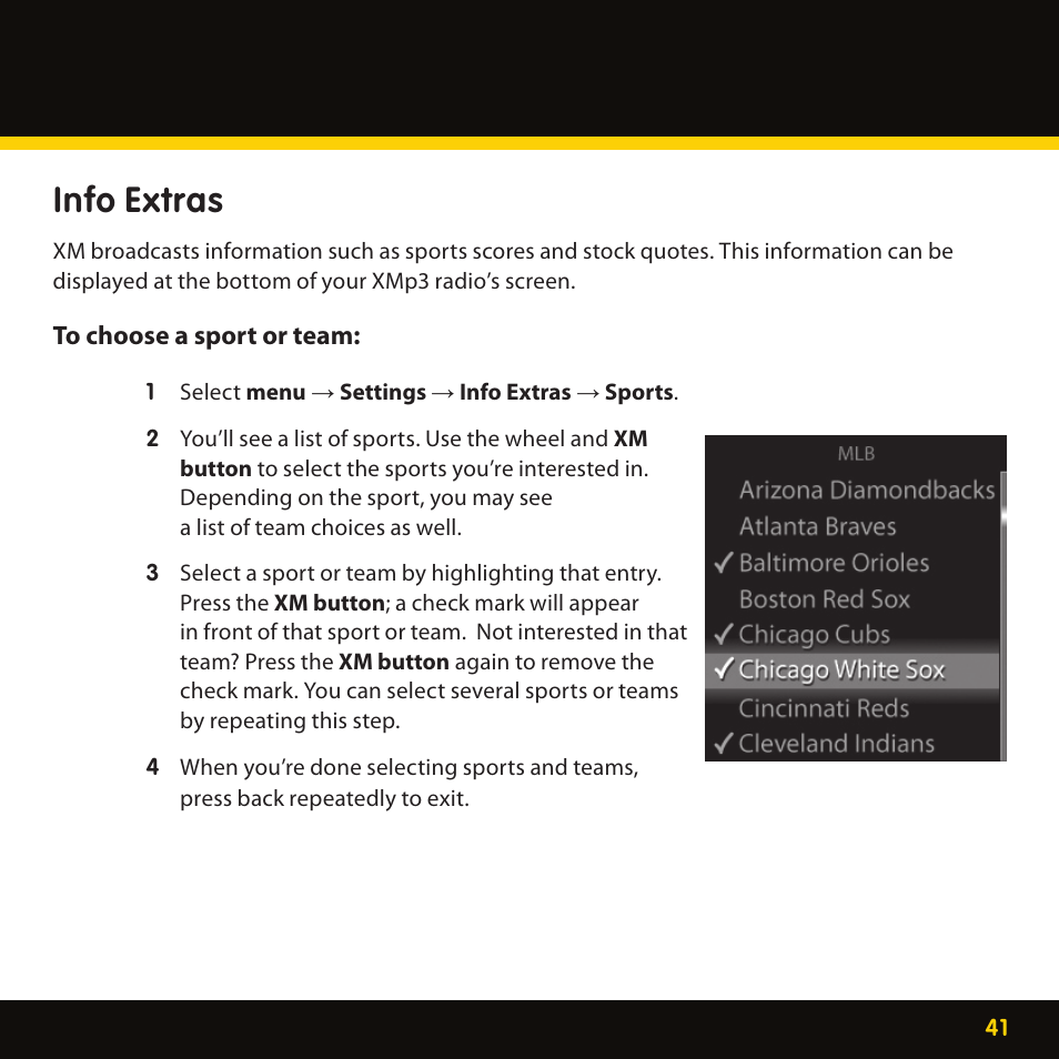 Info extras | Pioneer CD-XMHOME1 User Manual | Page 41 / 78