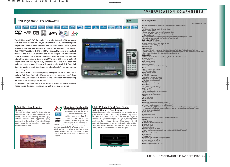 Avh-p6500dvd | Pioneer CNDV-30 DVD User Manual | Page 23 / 32