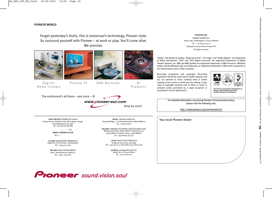 Pioneer CNDV-30 DVD User Manual | Page 32 / 32