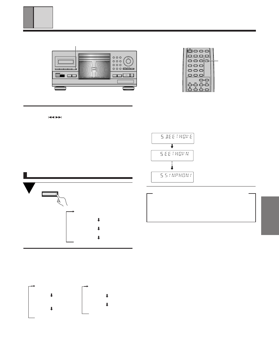 To use the display button, Press display during playback, Various operations | Display, Clear program repeat display, Track disc, Characters that can be shown in the title display | Pioneer PD-F1009 User Manual | Page 17 / 20
