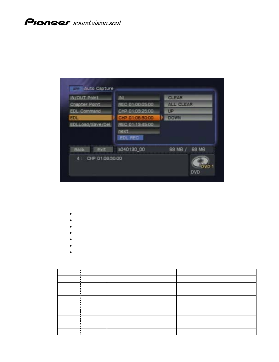 0 example of an edl | Pioneer PRV-LX1 DVD Recorder T502202 User Manual | Page 3 / 6