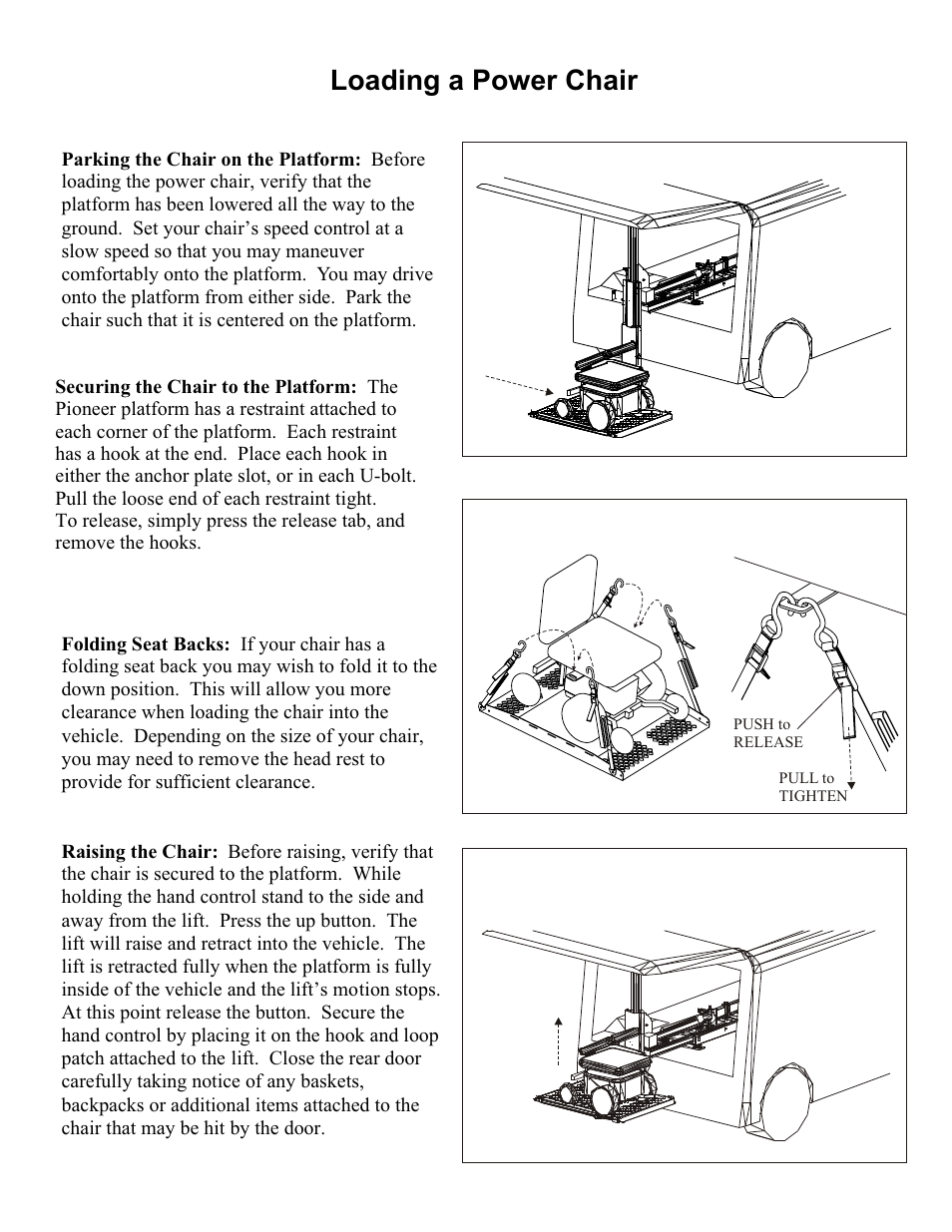 Loading a power chair | Pioneer AL600 User Manual | Page 8 / 11