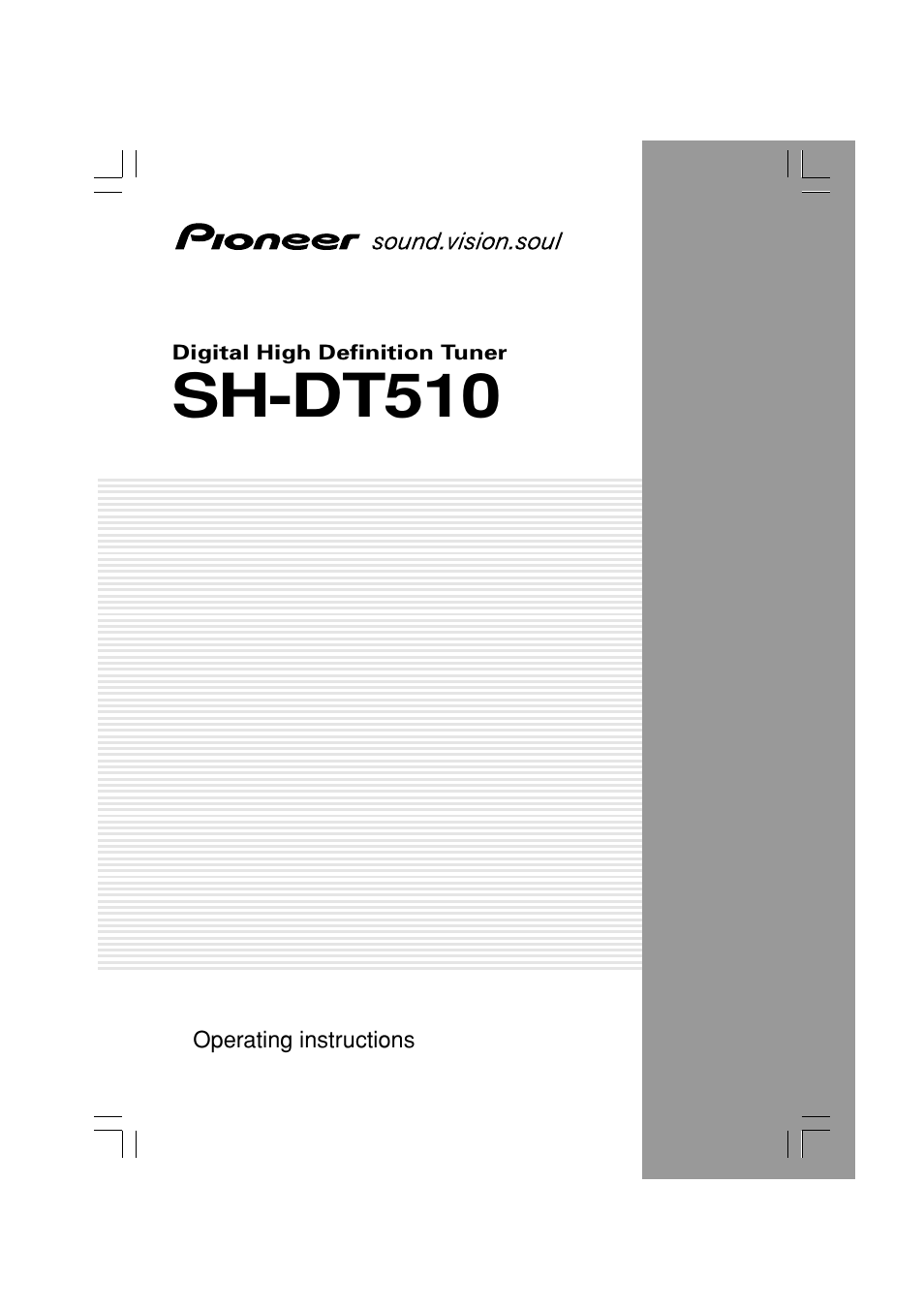 Pioneer SH-DT510 User Manual | 38 pages