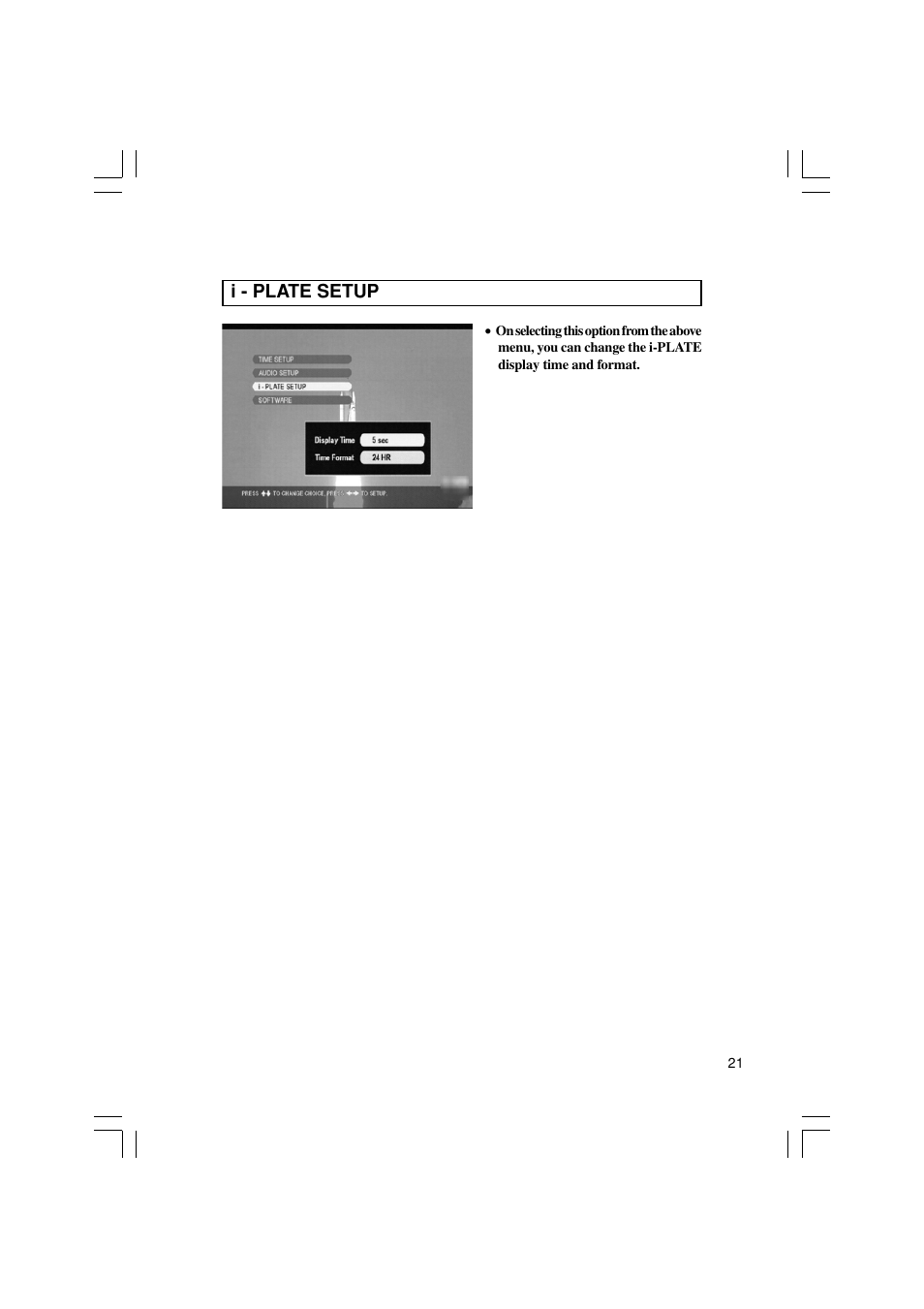 I - plate setup | Pioneer SH-DT510 User Manual | Page 21 / 38