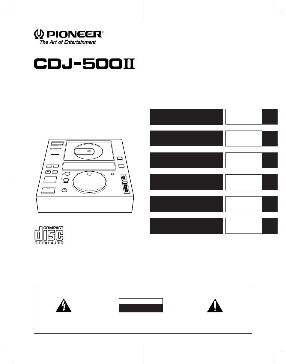 Pioneer CDJ-500II User Manual | 76 pages