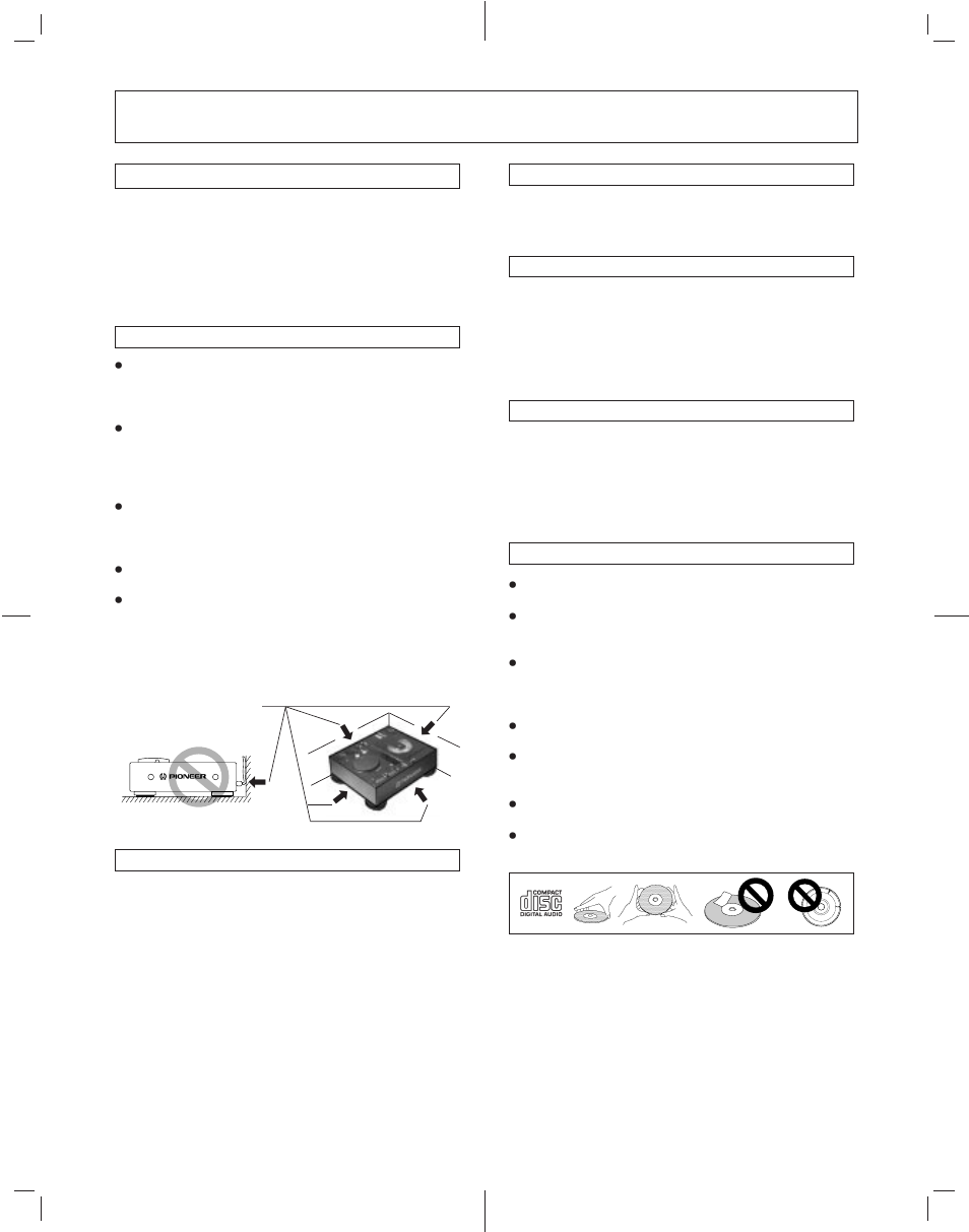 Cautions regarding handling | Pioneer CDJ-500II User Manual | Page 4 / 76