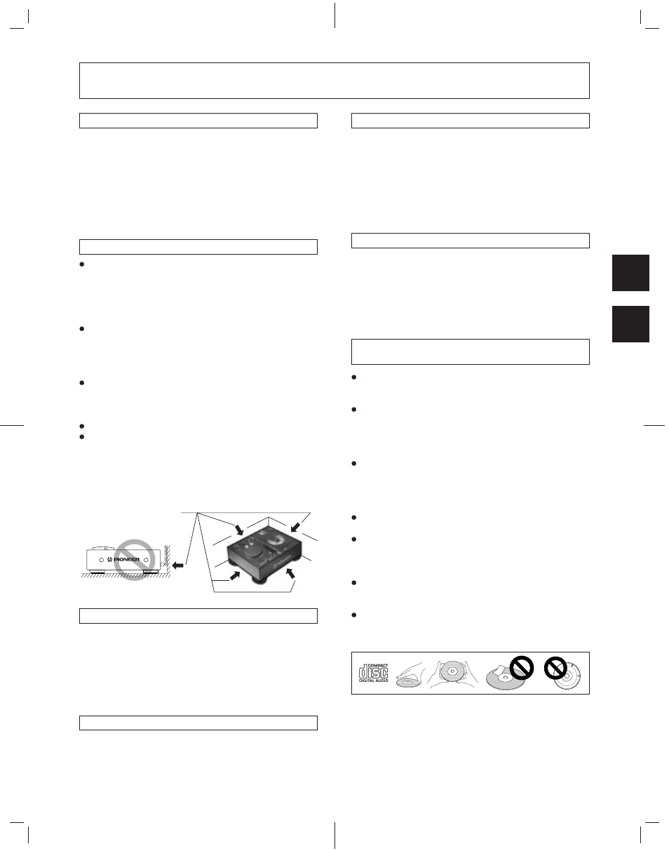 Precautions concernant la manipulation | Pioneer CDJ-500II User Manual | Page 5 / 76