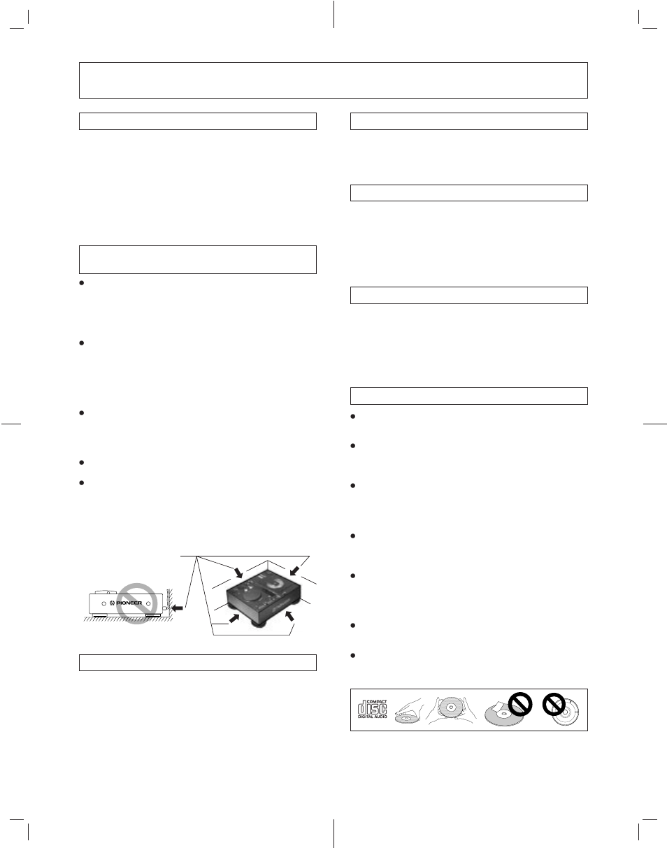 Behandeling van de cd-speler | Pioneer CDJ-500II User Manual | Page 52 / 76
