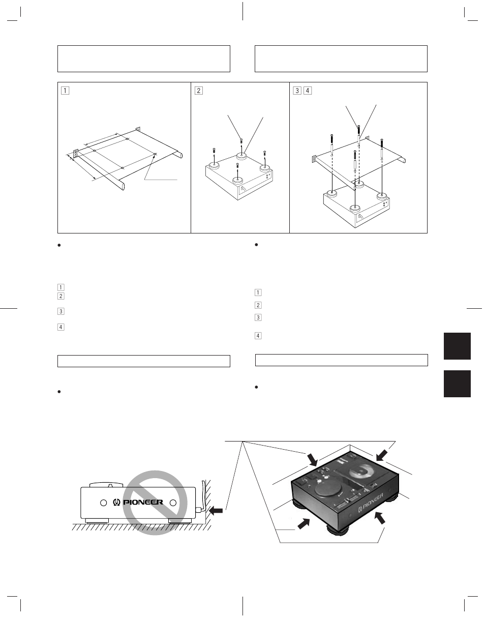 Installatierack, Soporte de montaje, Soporte de montaje installatierack | Pioneer CDJ-500II User Manual | Page 69 / 76