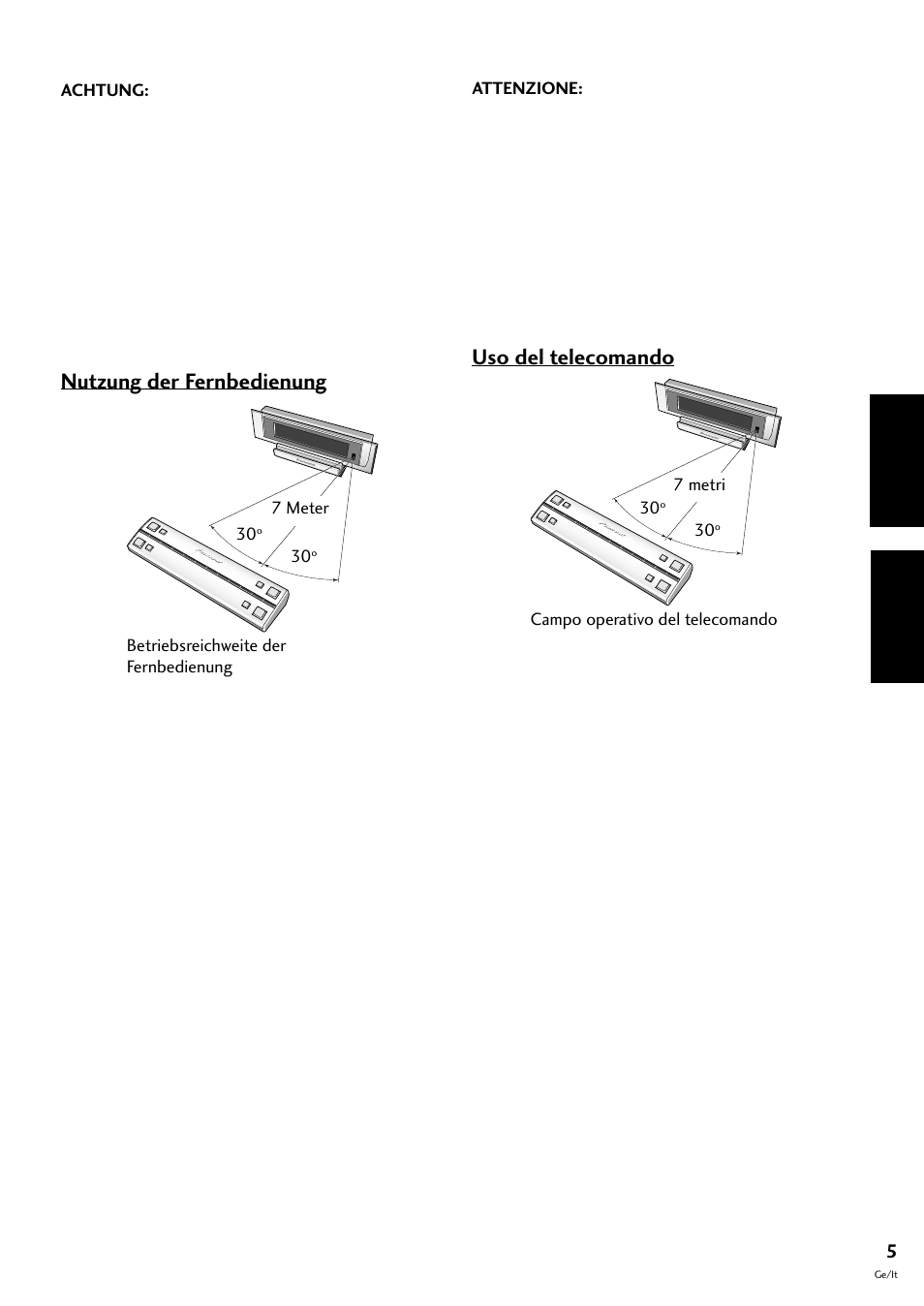 Deutsch italiano, Nutzung der fernbedienung, Uso del telecomando | Pioneer S-L8-LRW User Manual | Page 75 / 142