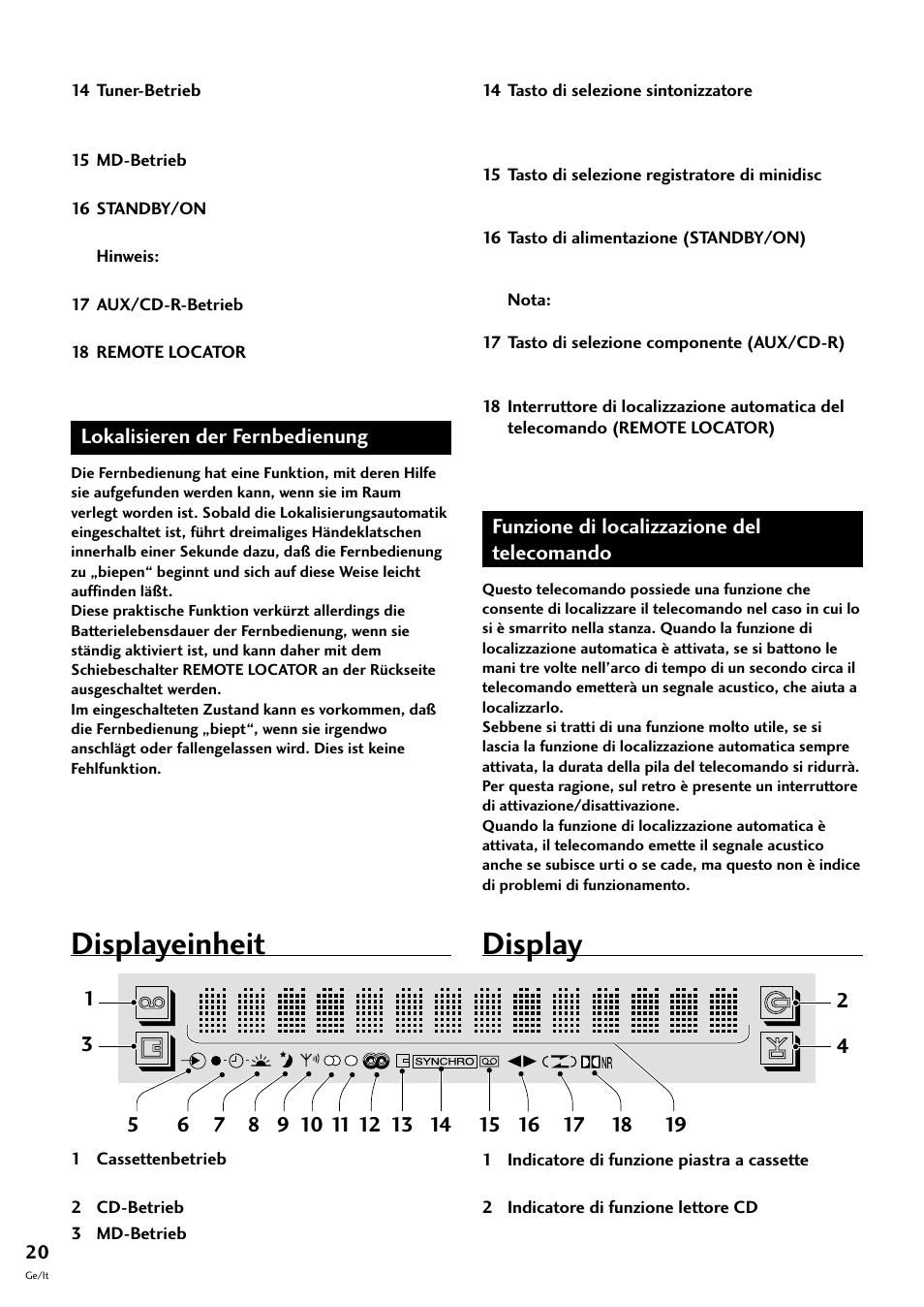 Displayeinheit, Display | Pioneer S-L8-LRW User Manual | Page 90 / 142