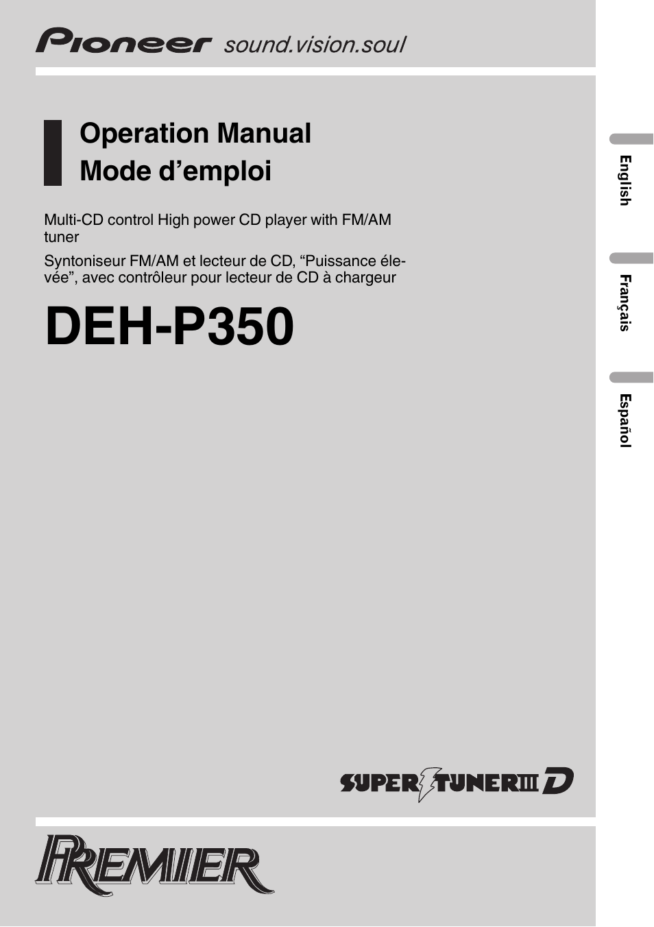 Pioneer DEH-P350 User Manual | 124 pages