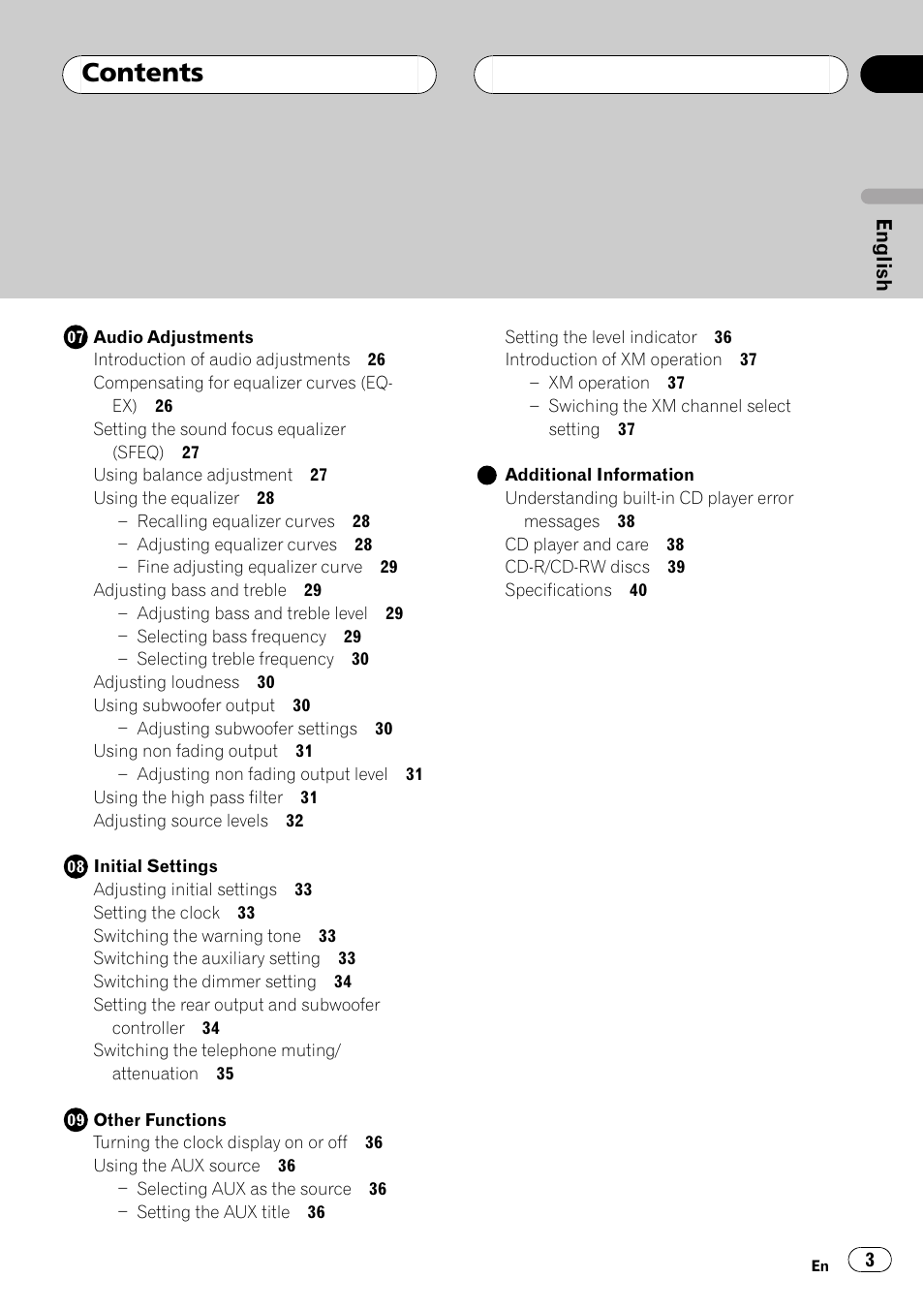 Pioneer DEH-P350 User Manual | Page 3 / 124