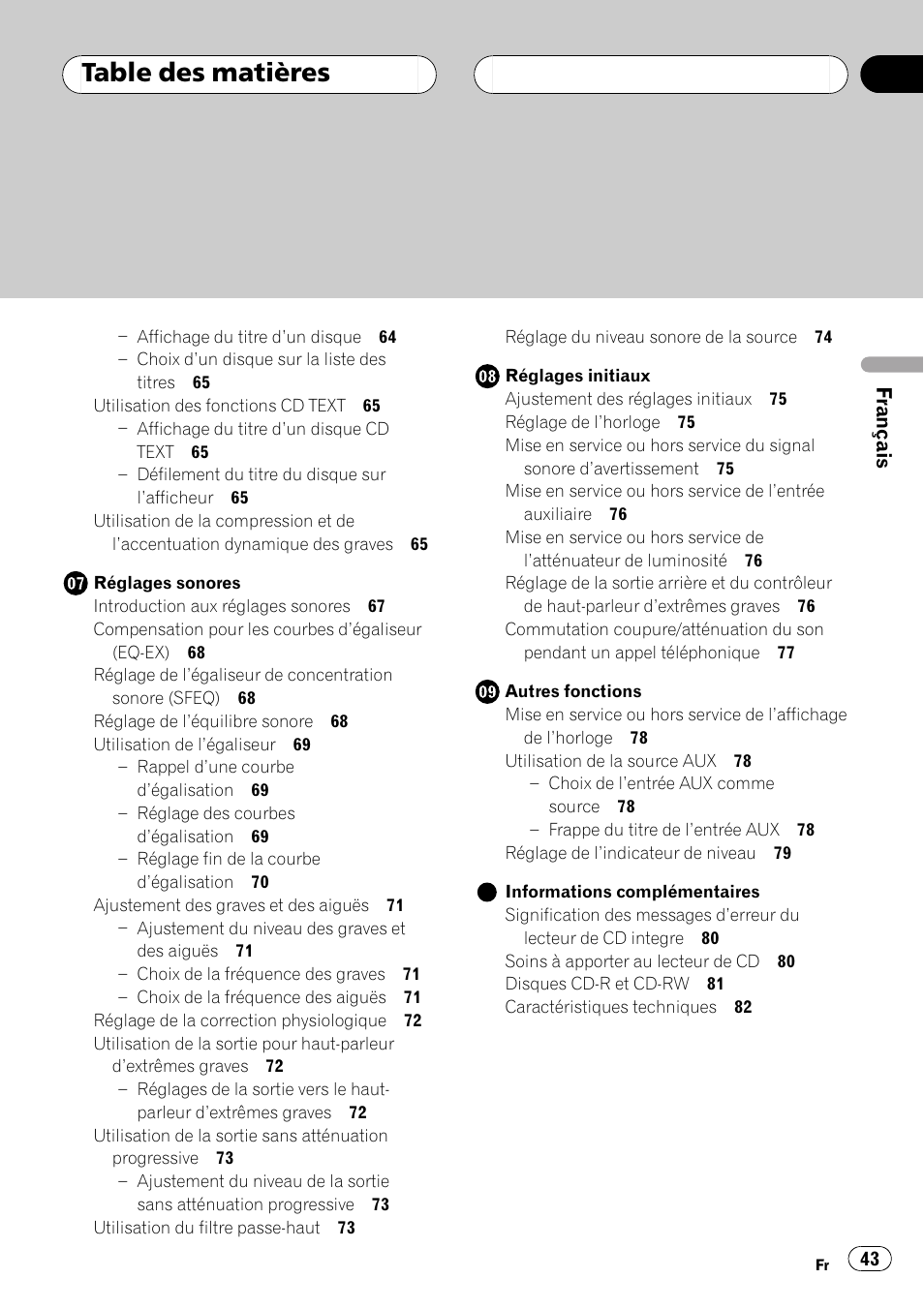 Pioneer DEH-P350 User Manual | Page 43 / 124