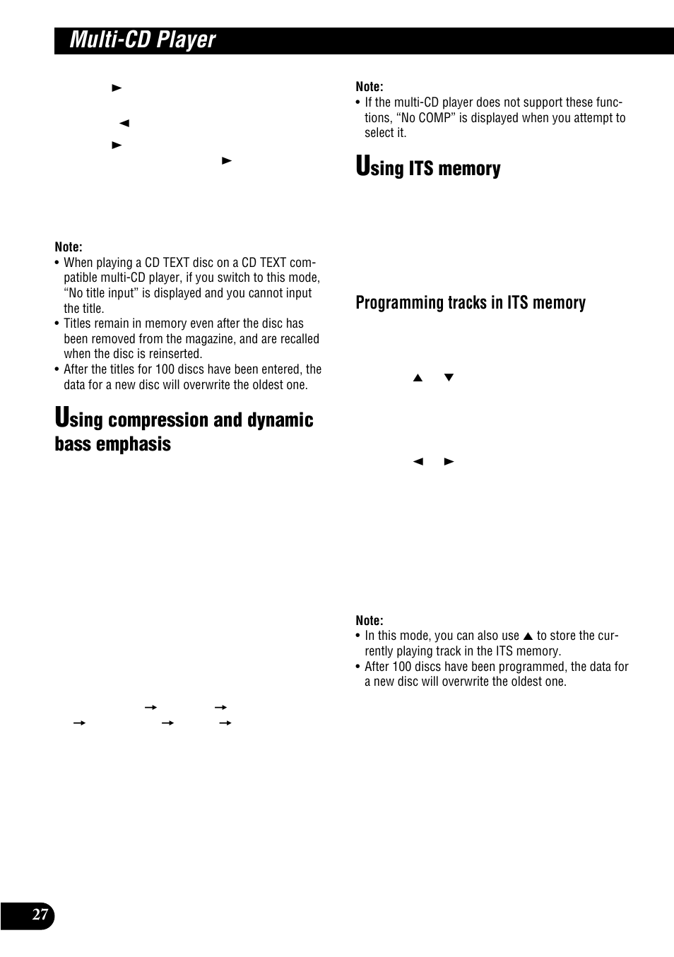 Using compression and dynamic bass, Emphasis, Using its memory | Multi-cd player, Sing compression and dynamic bass emphasis | Pioneer MULTI-CD CONTROL DSP HIGH POWER CD/MD PLAYER WITH FM/AM TUNER FH-P8900MD User Manual | Page 28 / 60