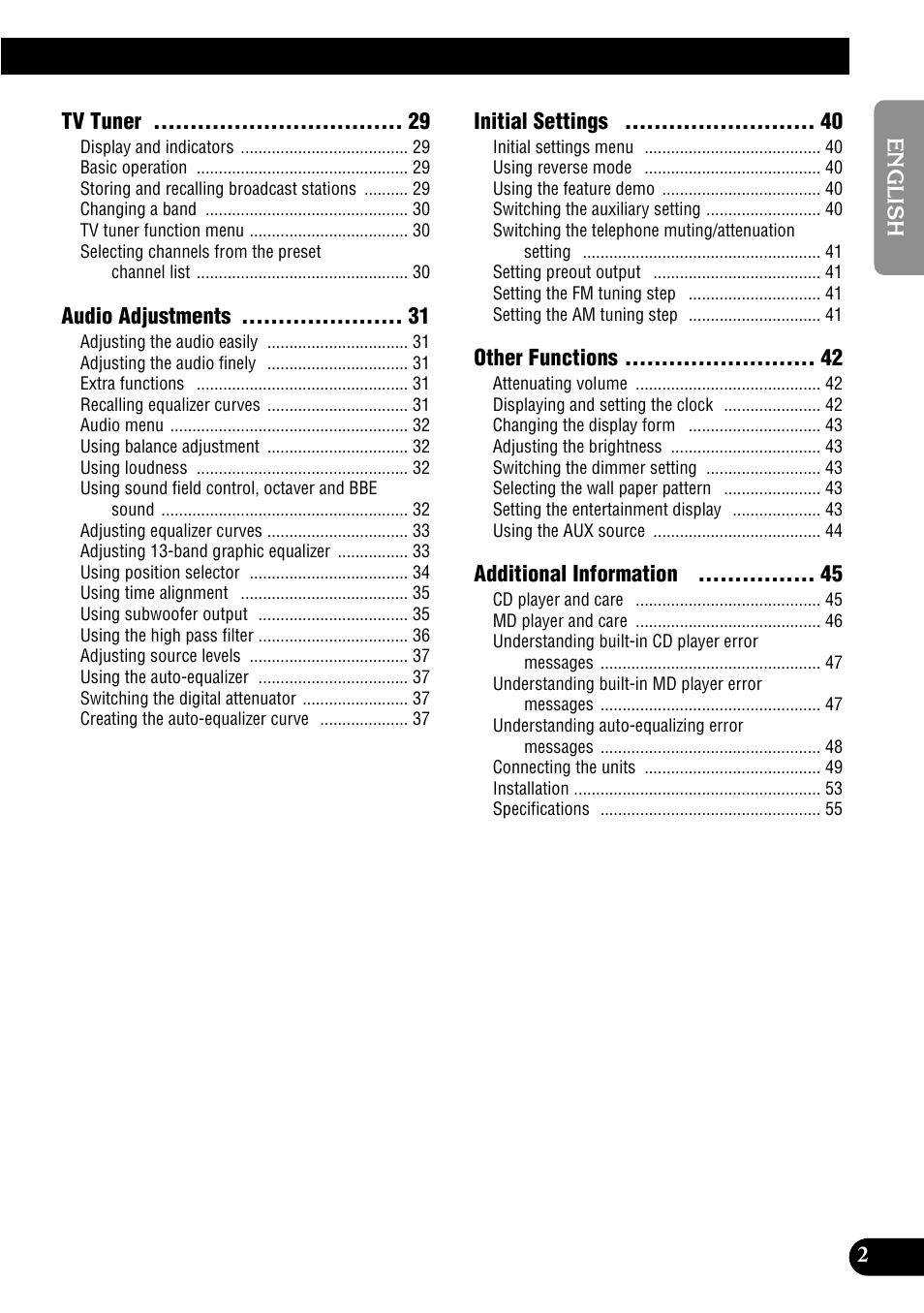 Pioneer MULTI-CD CONTROL DSP HIGH POWER CD/MD PLAYER WITH FM/AM TUNER FH-P8900MD User Manual | Page 3 / 60