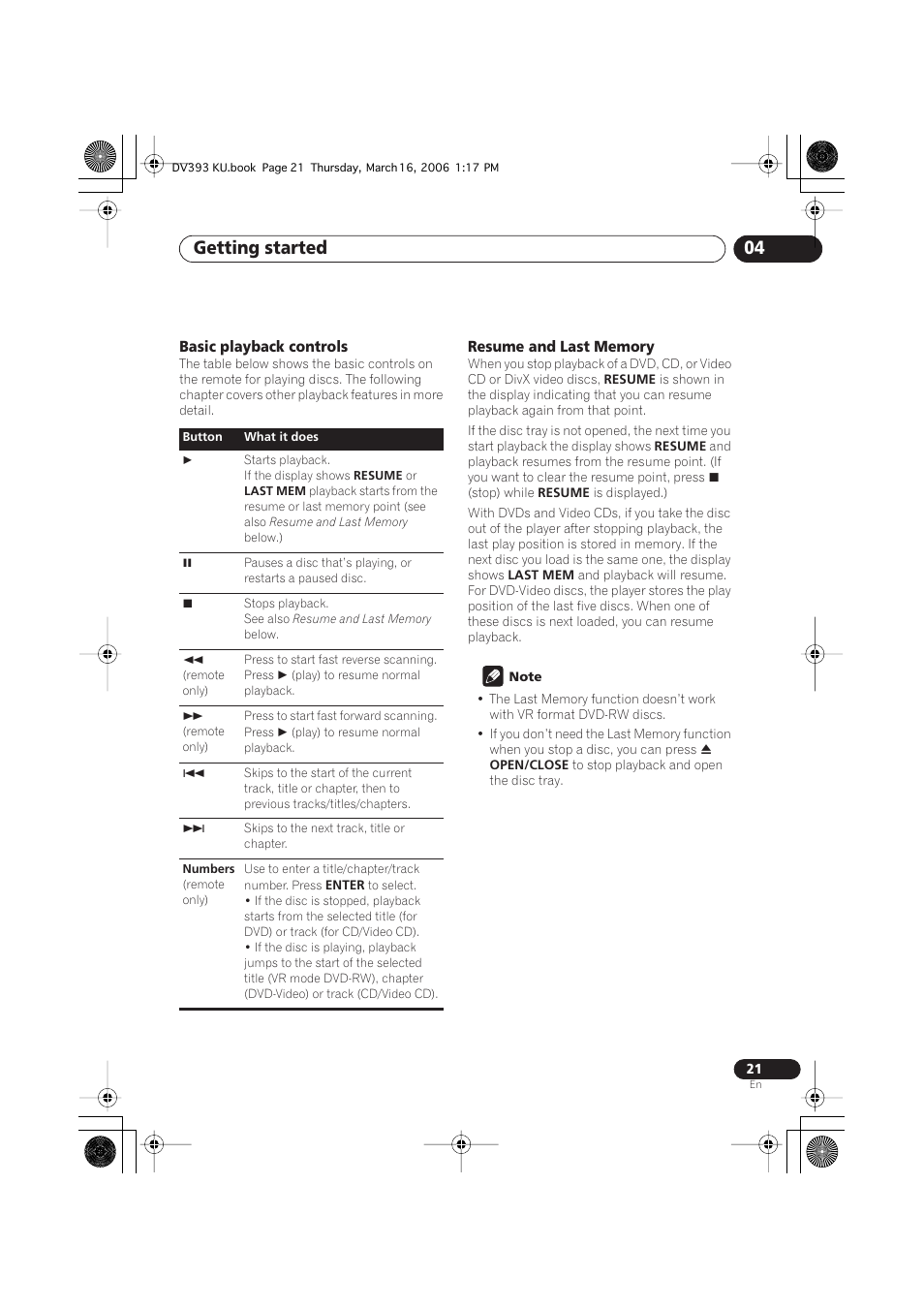 Getting started 04 | Pioneer DV-490V-S User Manual | Page 21 / 48