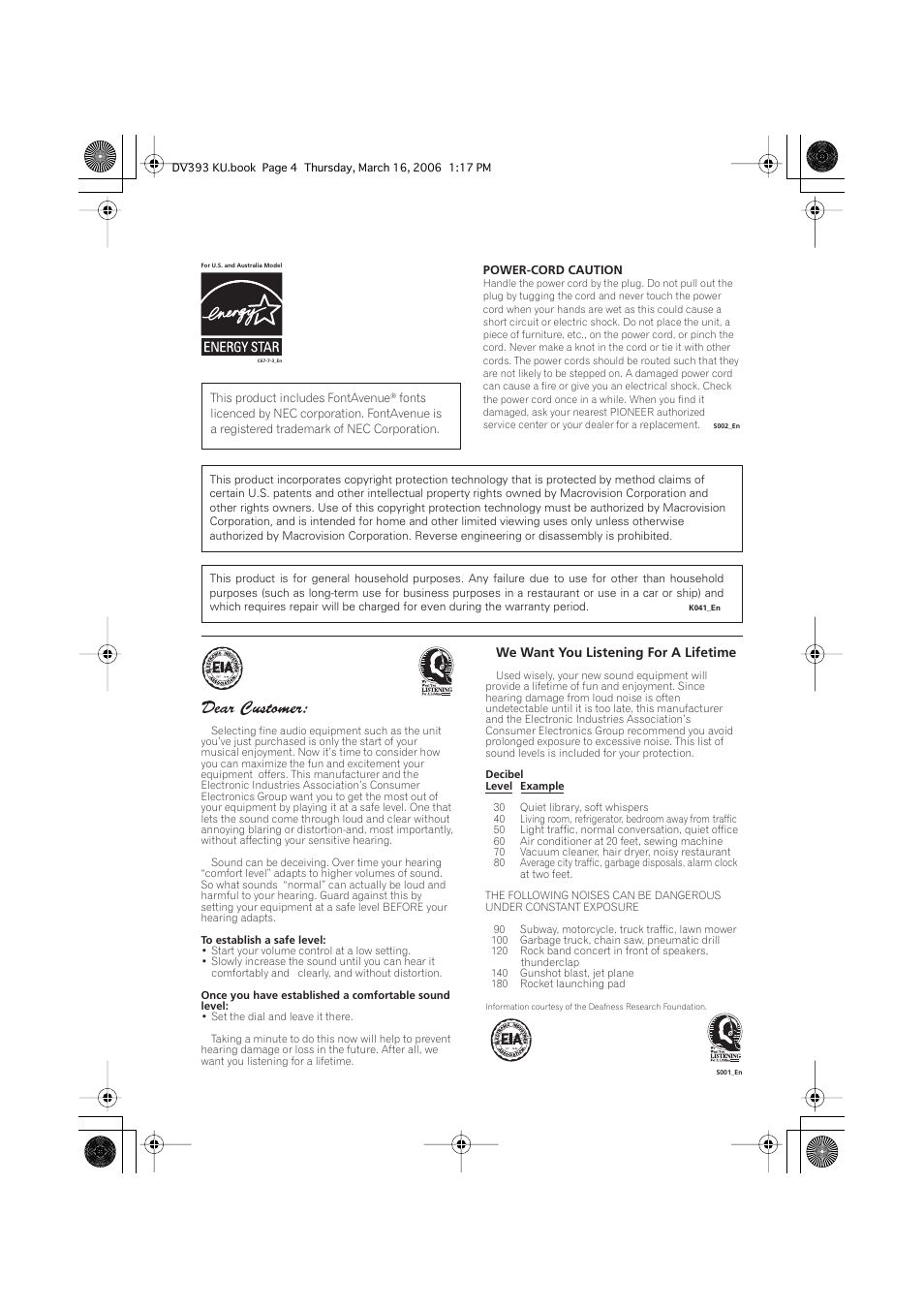 Pioneer DV-490V-S User Manual | Page 4 / 48