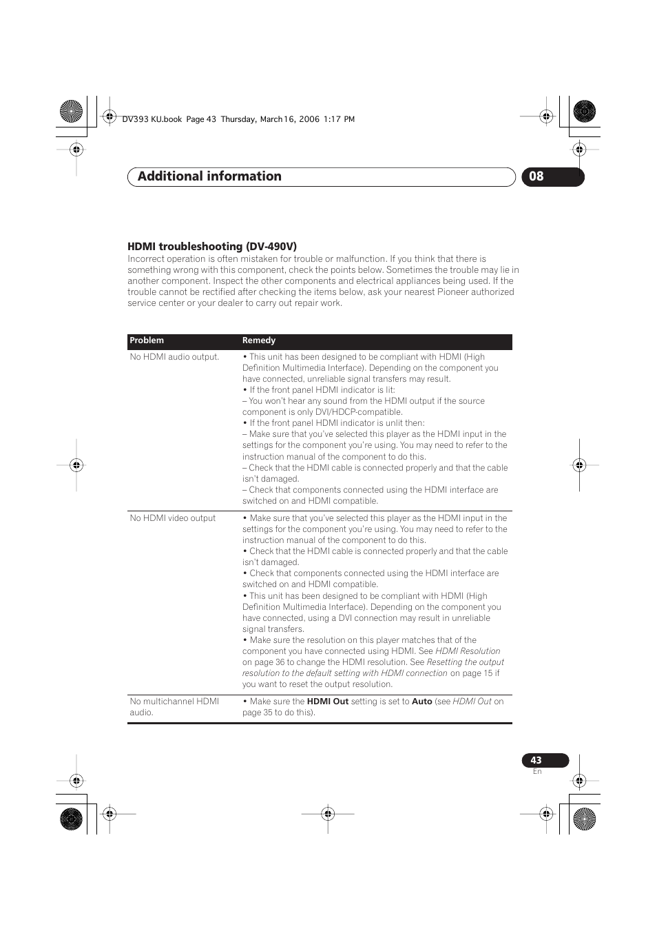 Additional information 08 | Pioneer DV-490V-S User Manual | Page 43 / 48