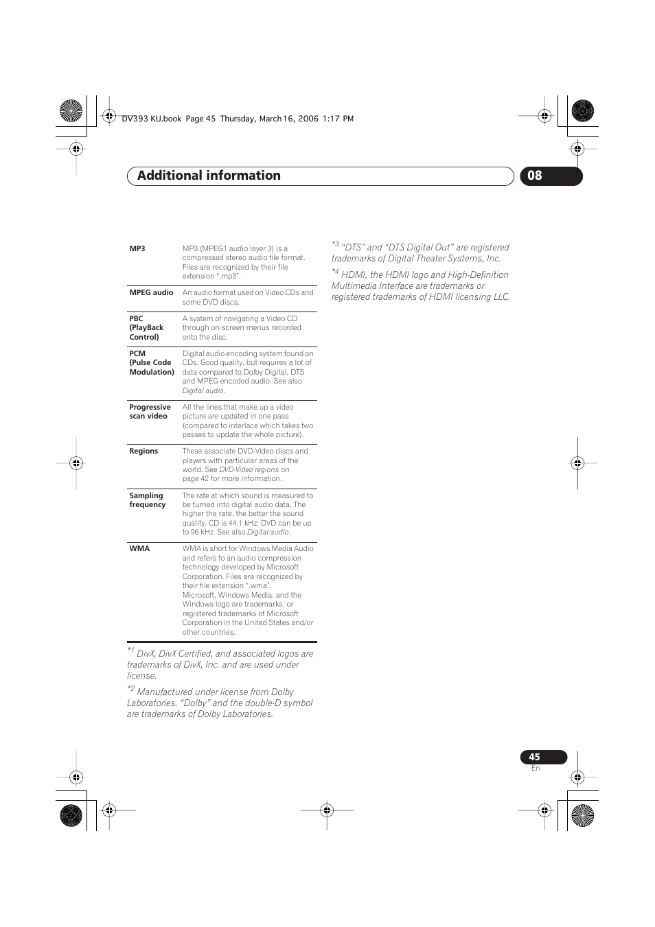 Additional information 08 | Pioneer DV-490V-S User Manual | Page 45 / 48