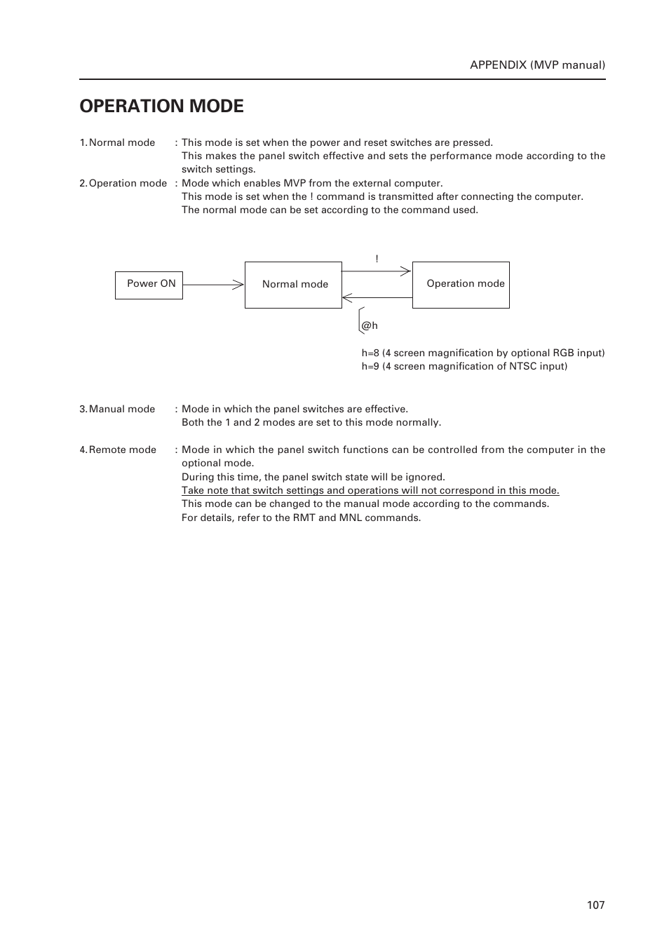 Operation mode | Pioneer Multi Projection System RM-V1000NU User Manual | Page 108 / 159