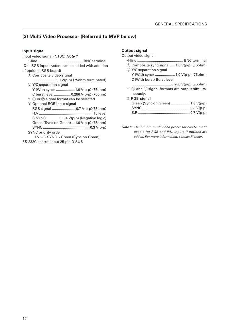 3) multi video processor (referred to mvp below) | Pioneer Multi Projection System RM-V1000NU User Manual | Page 13 / 159