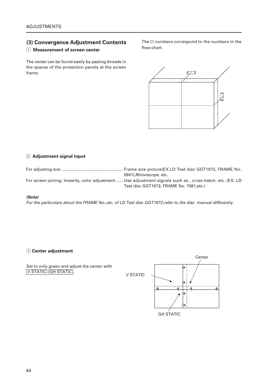 3) convergence adjustment contents | Pioneer Multi Projection System RM-V1000NU User Manual | Page 45 / 159