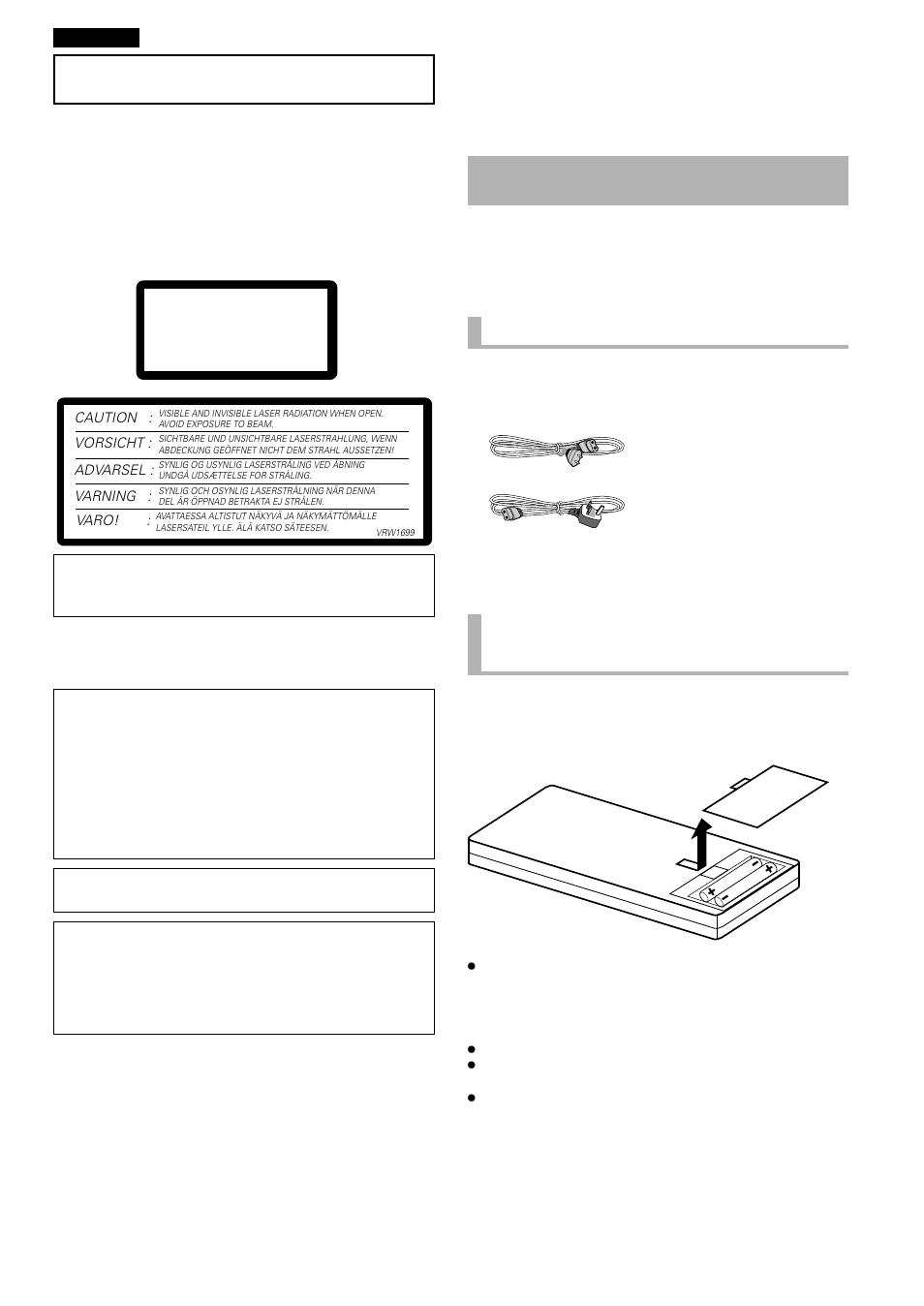 Before using, Check accessories, Inserting batteries into the remote control | Importante, Class 1 laser product | Pioneer DVD-V7300D User Manual | Page 5 / 96