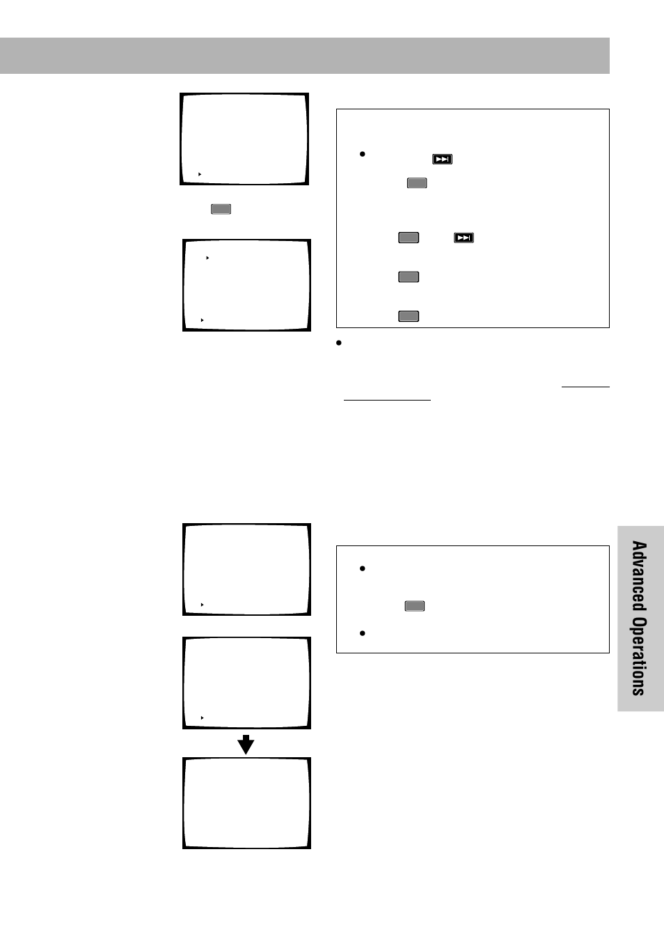 Advanced operations, Press, Then | When the audio digit starts to blink, press, When the angle digital starts to blink, press, Perform steps 1 to 4 in example 3, While the title number is blinking | Pioneer DVD-V7300D User Manual | Page 63 / 96