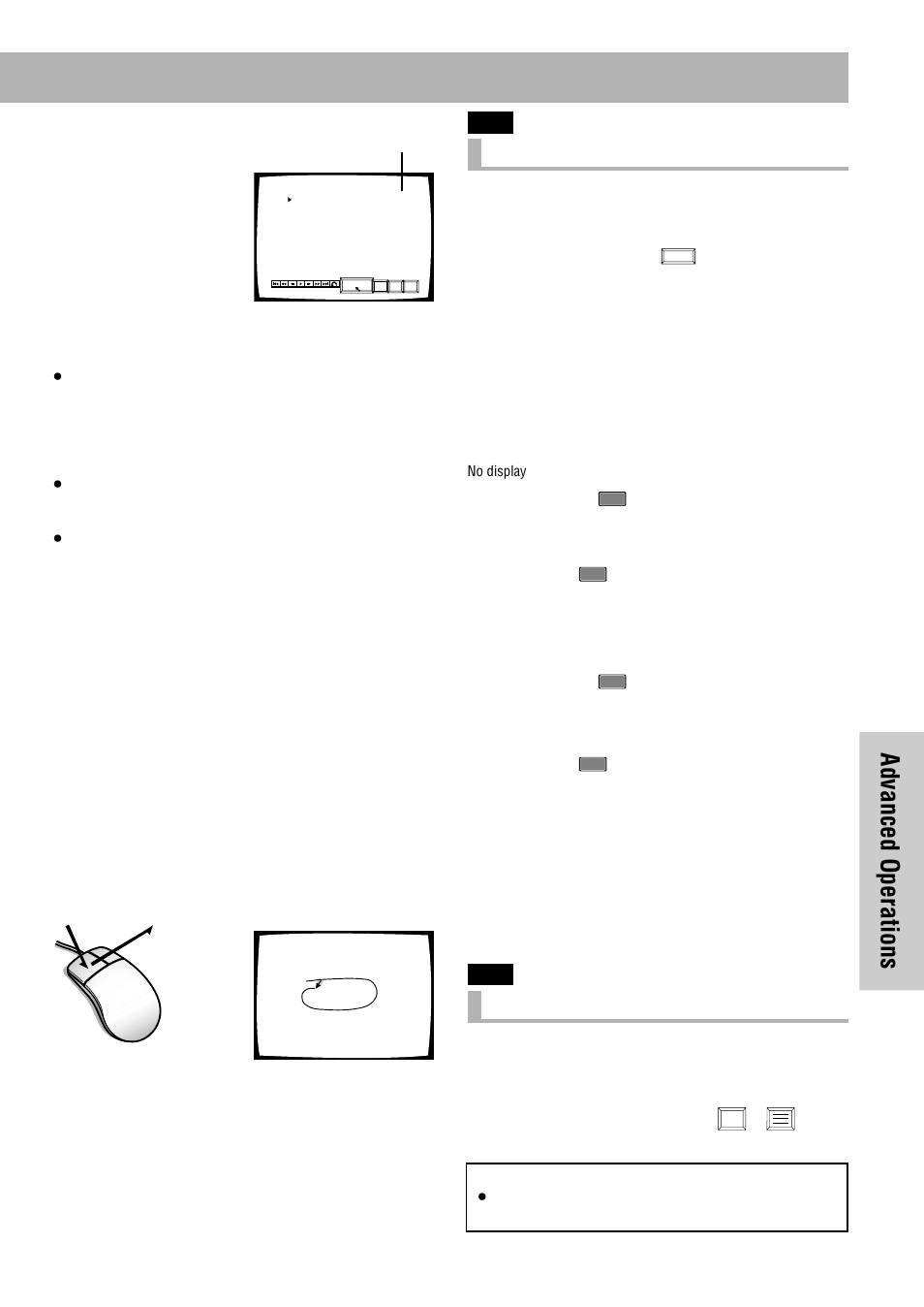Advanced operations, Pencil tool/freehand drawing, And click the left button of the mouse | Meaning of displayed symbols | Pioneer DVD-V7300D User Manual | Page 79 / 96