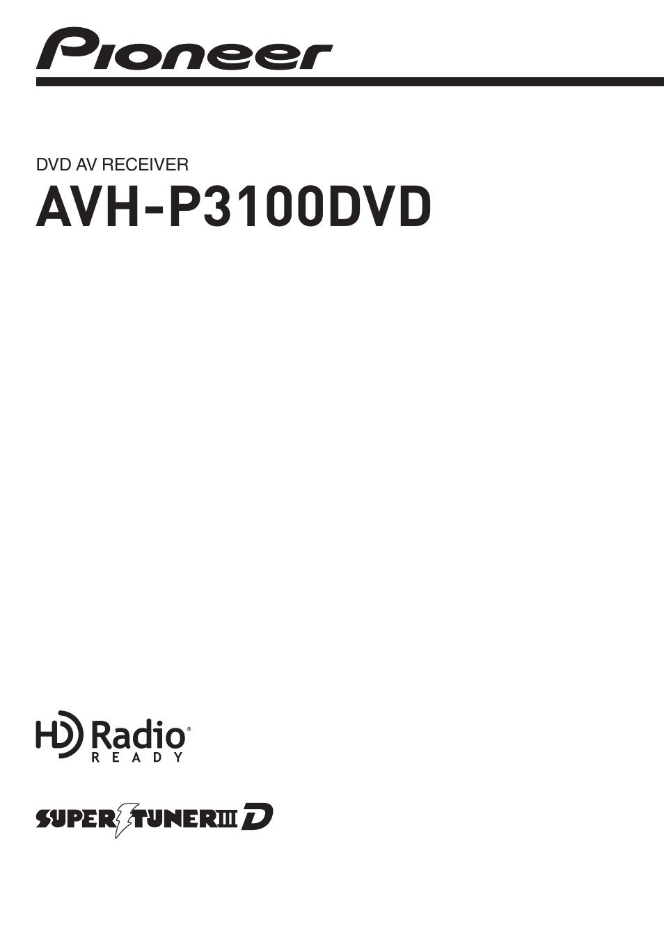 Pioneer AVH-P3100DVD User Manual | 116 pages