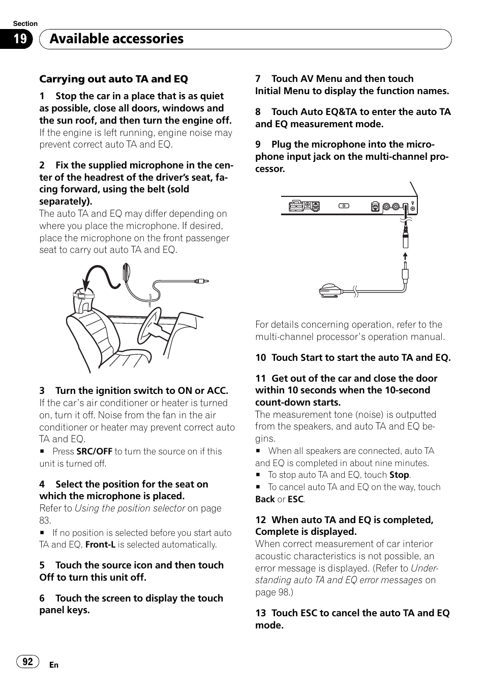 Available accessories | Pioneer AVH-P3100DVD User Manual | Page 92 / 116