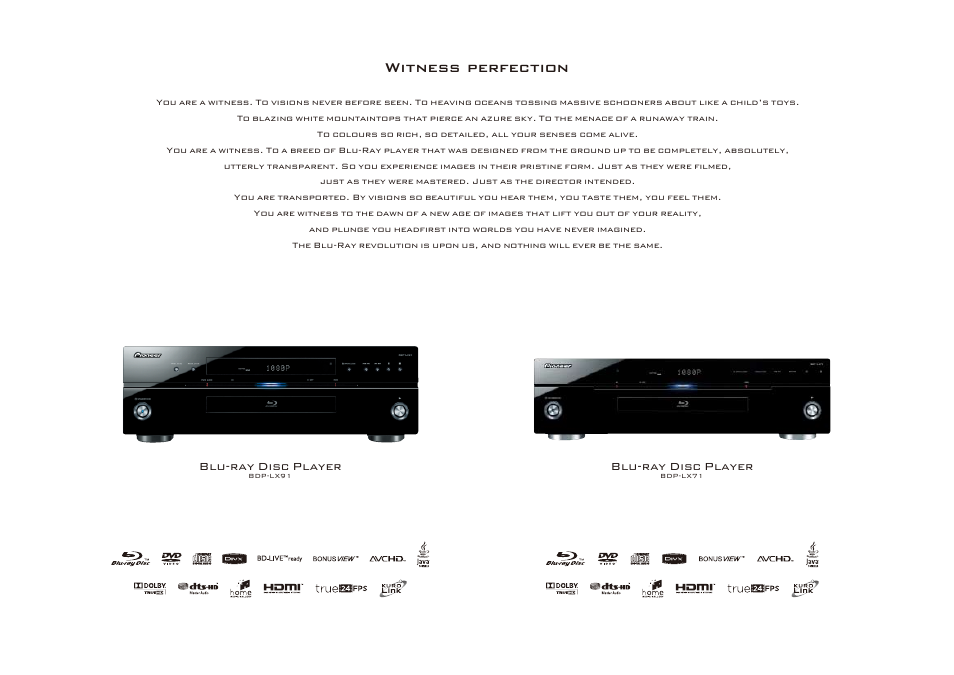 Witness perfection | Pioneer KURO KRP-500P User Manual | Page 10 / 28