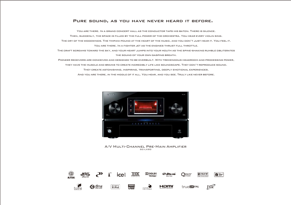 Pure sound, as you have never heard it before | Pioneer KURO KRP-500P User Manual | Page 12 / 28