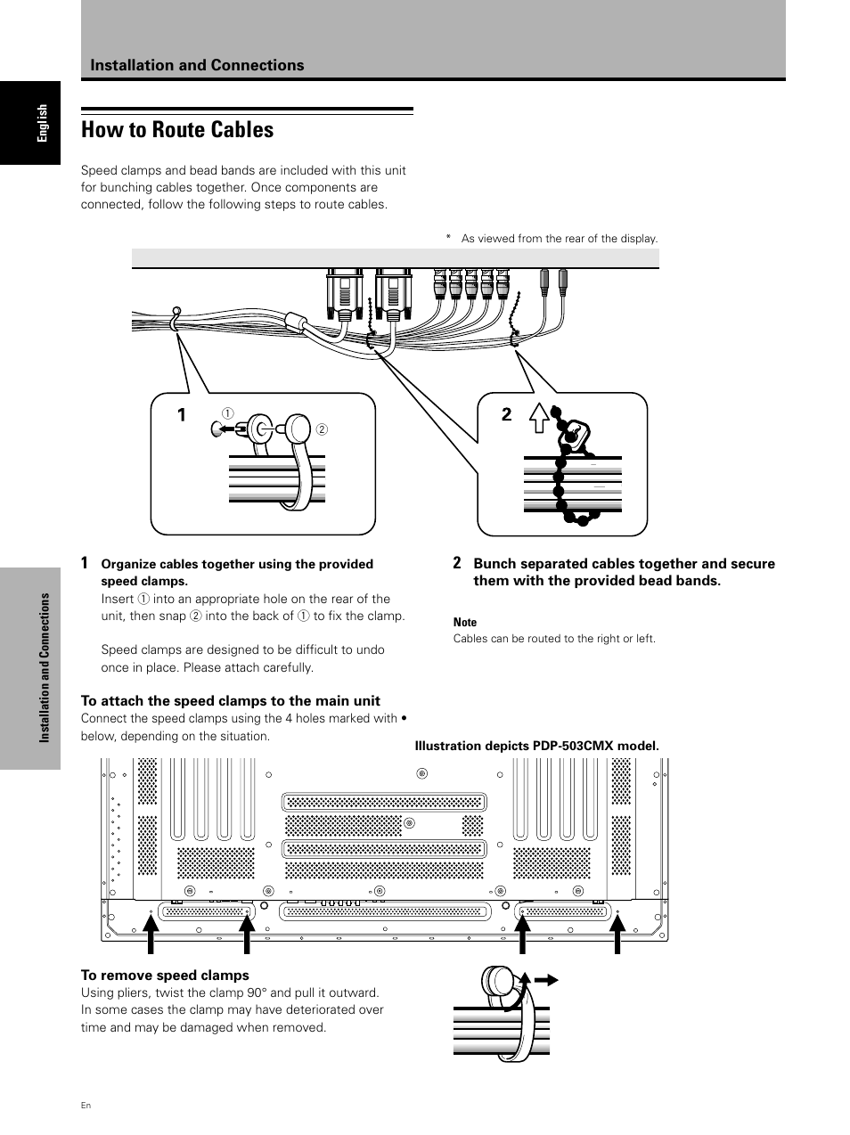 How to route cables | Pioneer PDP 503CMX User Manual | Page 22 / 44