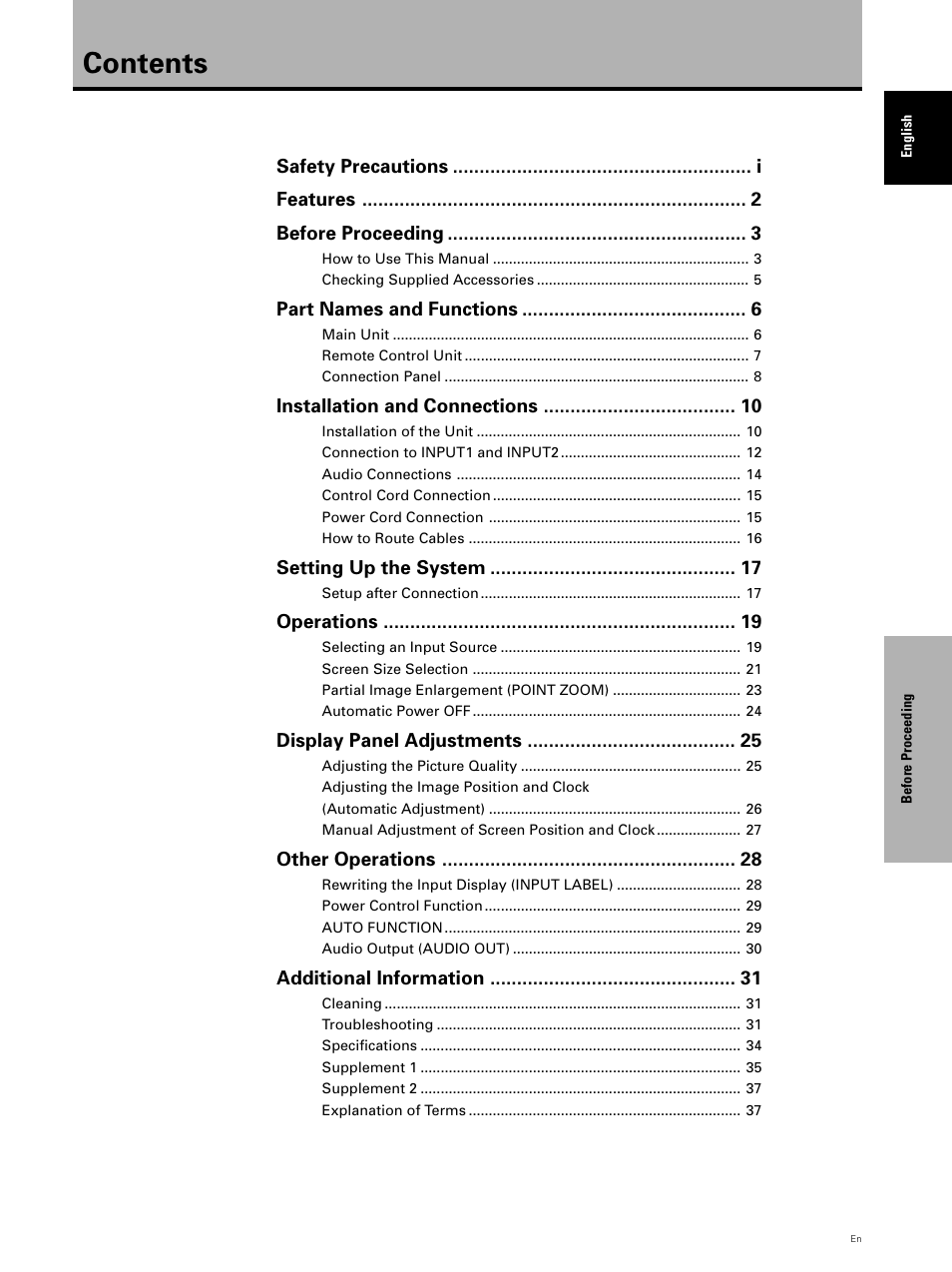 Pioneer PDP 503CMX User Manual | Page 7 / 44