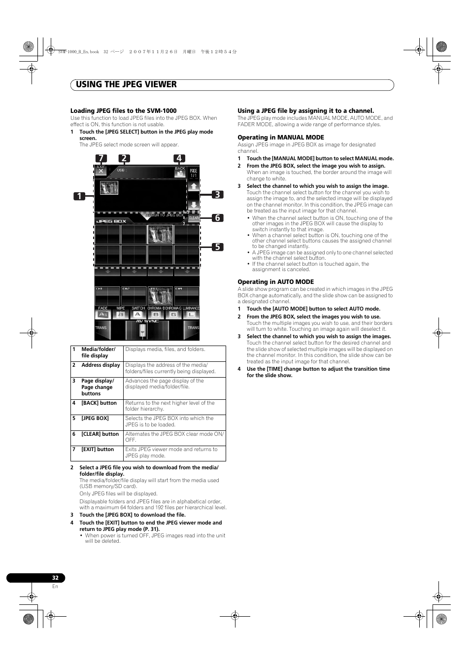 Using the jpeg viewer | Pioneer SVM-1000 User Manual | Page 32 / 48