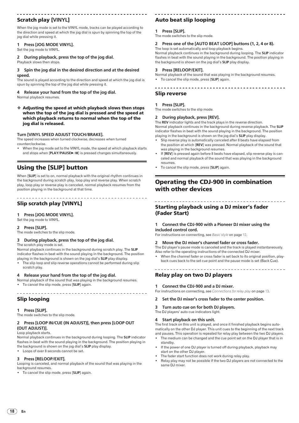 Using the [slip] button | Pioneer CDJ-900 User Manual | Page 18 / 31