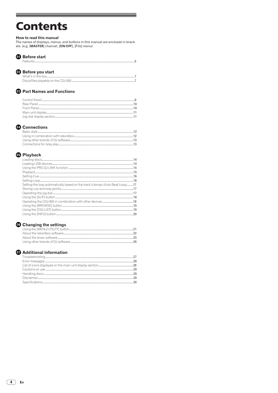 Pioneer CDJ-900 User Manual | Page 4 / 31