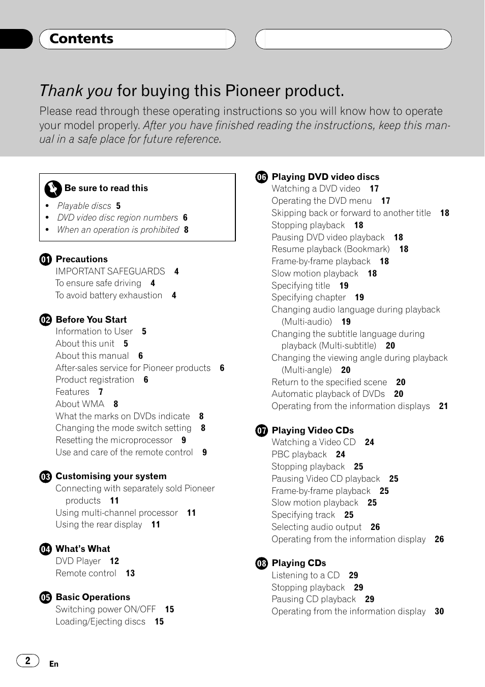 Pioneer XDV-P6 User Manual | Page 2 / 58