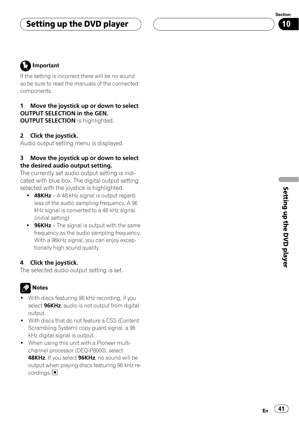Setting up the dvd player | Pioneer XDV-P6 User Manual | Page 41 / 58