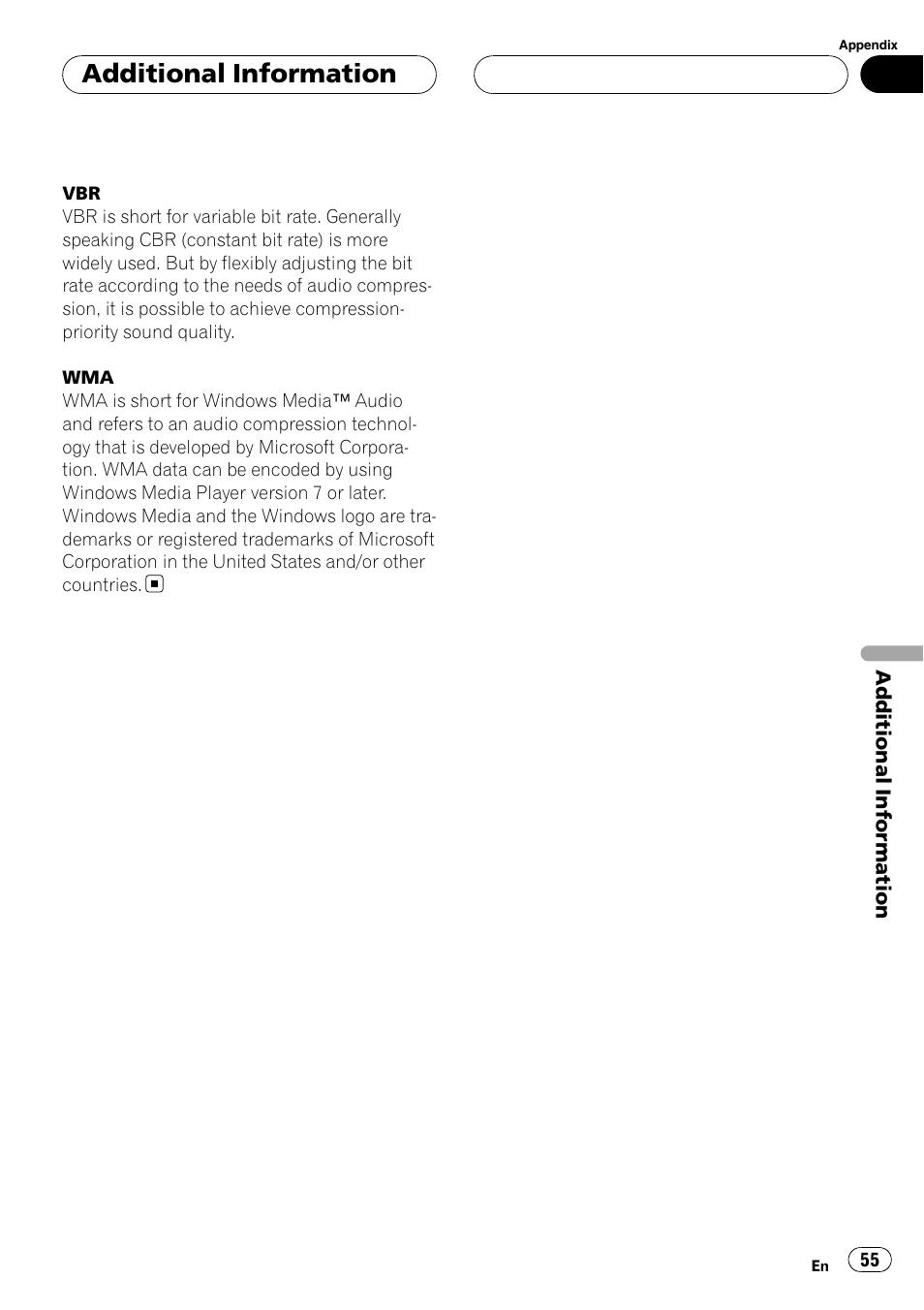 Additional information | Pioneer XDV-P6 User Manual | Page 55 / 58