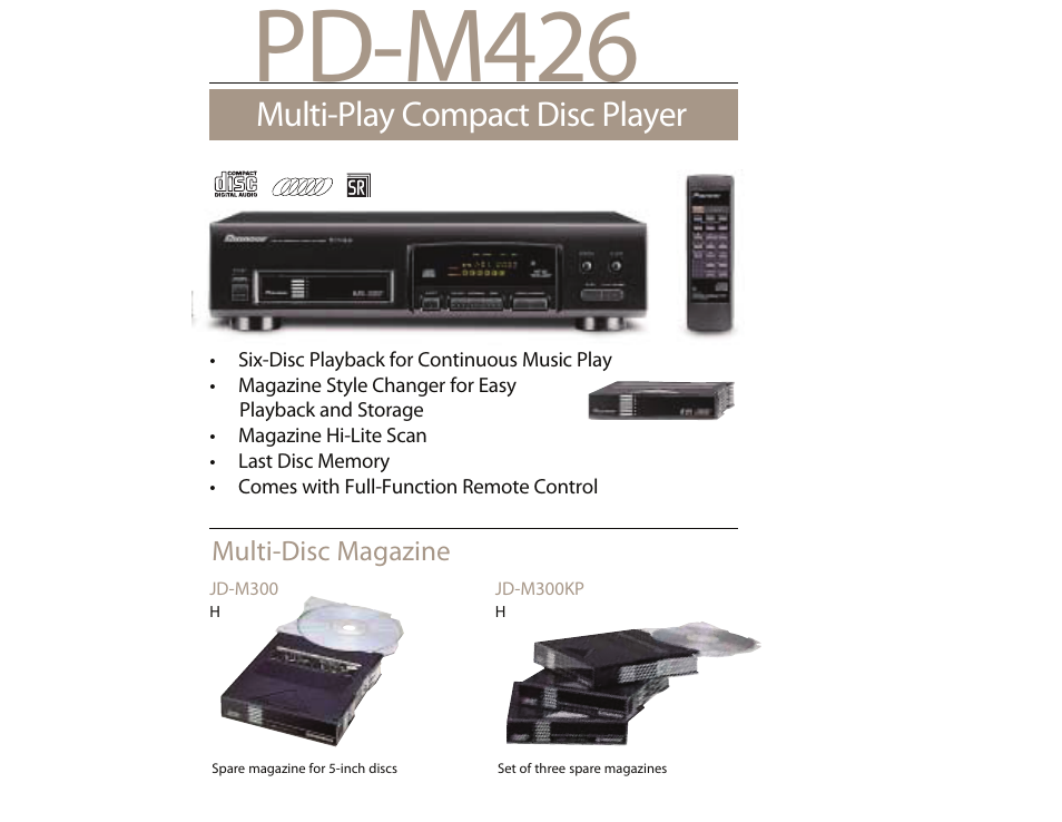 Pioneer PD-M426 User Manual | 1 page
