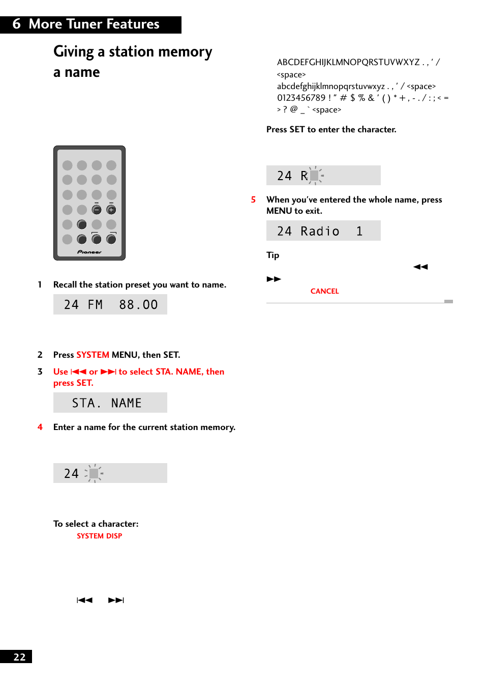 6 more tuner features | Pioneer M-F10 User Manual | Page 22 / 40