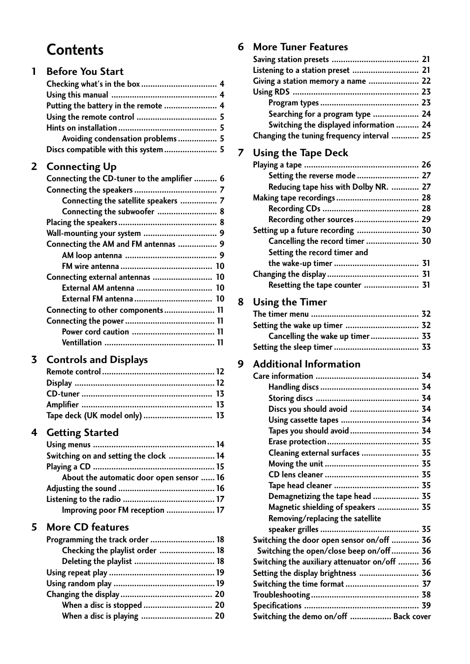 Xc-f10, Xc-ns1, M-f10 | M-ns1, Ct-f10, S-f10-lrw, S-ns1-lrw, Operating instructions, Stereo cd tuner, Stereo power amplifier | Pioneer M-F10 User Manual | Page 3 / 40